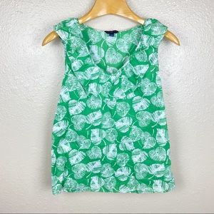 Banana Republic Green Ruffle Tank Top